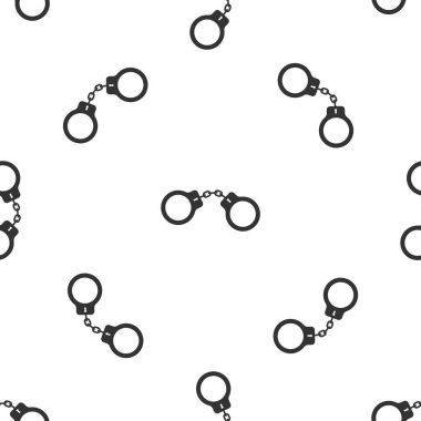 Gri kelepçe simgesi beyaz arka planda izole Dikişsiz desen. Vektör Illustration