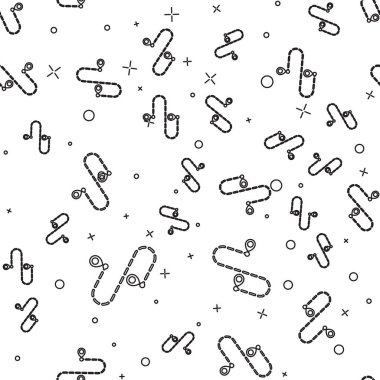 Siyah çizgi Route location simgesi beyaz arka planda yalıtılmış Dikişsiz desen. Harita işaretçisi işareti. Yol veya yol kavramı. GPS navigasyon cihazı. Vektör Illustration