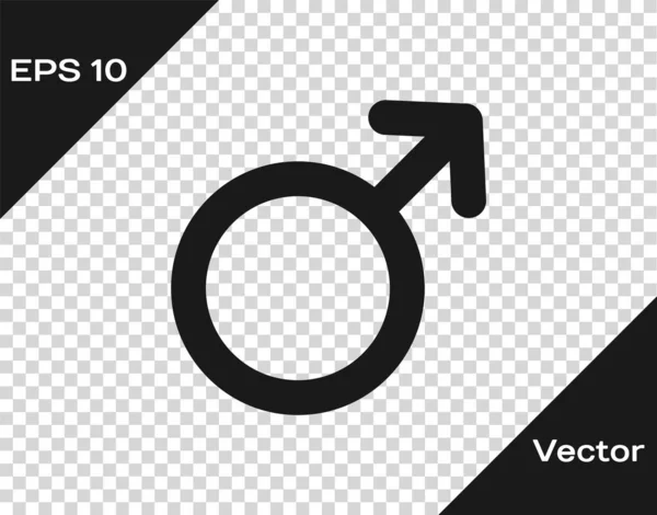 Graues männliches Gender-Symbol auf transparentem Hintergrund. Vektorillustration — Stockvektor