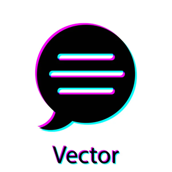 Black Speech Bubble Chat-Symbol isoliert auf weißem Hintergrund. Nachrichtensymbol. Kommunikation oder Kommentar-Chat-Symbol. Vektorillustration — Stockvektor