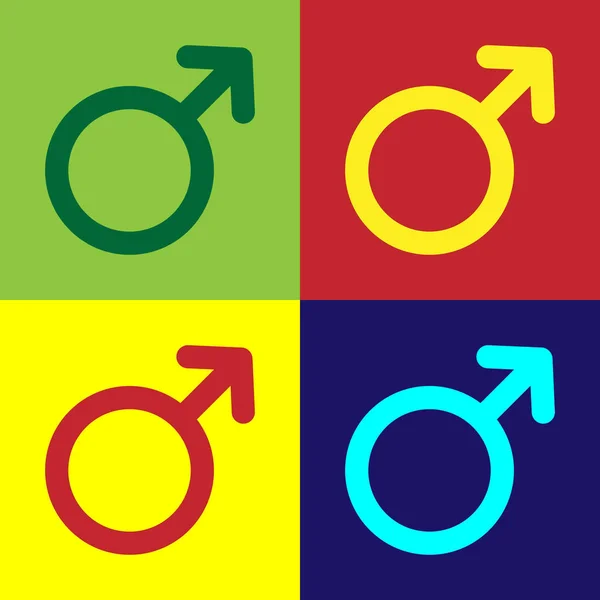 Color Male gender symbol icon isolated on color background. Vector Illustration — Stock Vector