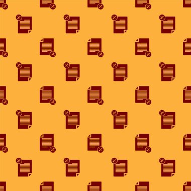 Kırmızı dosya belge ile tornavida ve anahtar simgesi izole Dikişsiz desen kahverengi arka plan üzerinde. Ayarlama, hizmet, ayarlama, bakım, onarım, sabitleme. Vektör Illustration