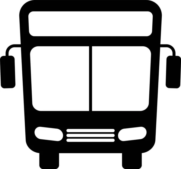 Schwarzes Bussymbol isoliert auf weißem Hintergrund. Transportkonzept. Busfahrt-Verkehrsschild. Tourismus oder öffentliches Verkehrsmittel. Vektorillustration — Stockvektor