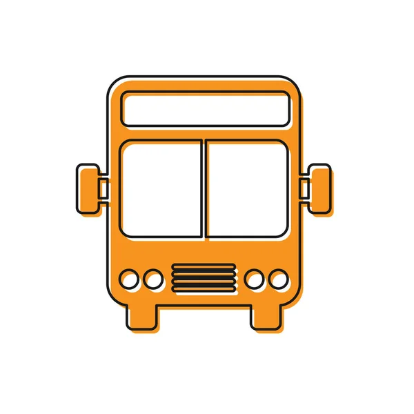 Icono de Orange Bus aislado sobre fondo blanco. Concepto de transporte. Autobús señal de transporte turístico. Símbolo turístico o de vehículo público. Ilustración vectorial — Vector de stock