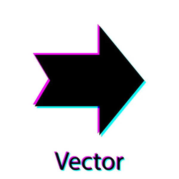 Zwart pijlpictogram geïsoleerd op witte achtergrond. Richting pijlpunt symbool. Navigatie aanwijzer teken. Vector illustratie — Stockvector