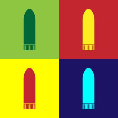 Color Dildo vibrator for sex games icon isolated on color background. Sex toy for adult. Vaginal exercise machines for intimate. Vector Illustration