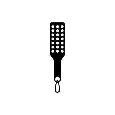 Black Spanking paddle icon isolated on white background. Fetish accessory. Sex toy for adult. Vector Illustration clipart