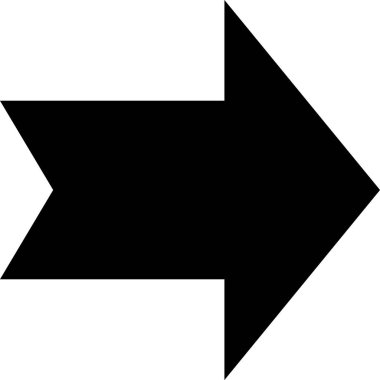 Beyaz arka planda izole siyah ok simgesi. Yönü Arrowhead sembolü. Gezinme işaretçisi işareti. Vektör Illustration