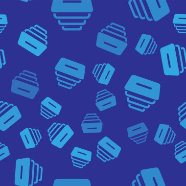 Mavi çekmece belgeleri ile mavi arka planda izole Dikişsiz desen simgesi. Arşiv kağıtları çekmecesi. Dosya dolabı çekmecesi. Ofis mobilyaları. Vektör Illustration