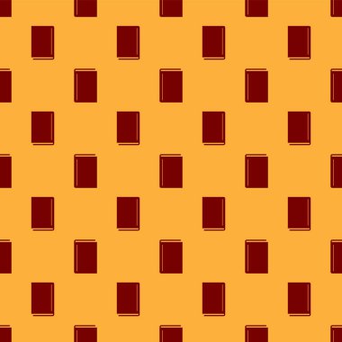 Kırmızı kitap simgesi kahverengi arka planda izole Dikişsiz desen. Vektör Illustration