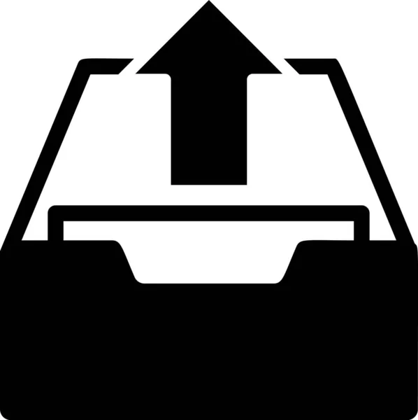 Negro Subir icono de la bandeja de entrada aislado sobre fondo blanco. Extraer archivos de archivo. Ilustración vectorial — Archivo Imágenes Vectoriales