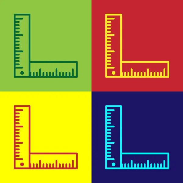 Colore Icona del righello pieghevole isolata su sfondo a colori. Illustrazione vettoriale — Vettoriale Stock
