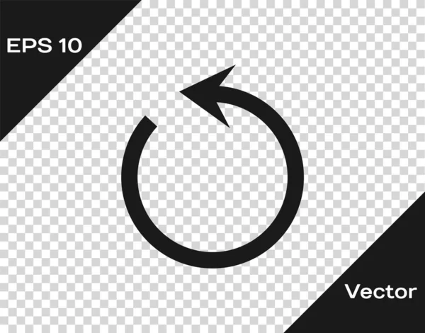 Graues Aktualisierungssymbol isoliert auf transparentem Hintergrund. Symbol neu laden. Rotationspfeil in einem Kreiszeichen. Vektorillustration — Stockvektor