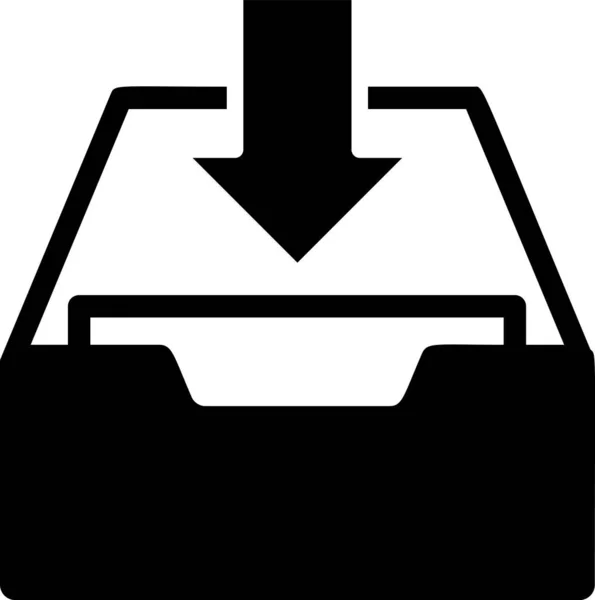 Schwarzes Posteingangssymbol isoliert auf weißem Hintergrund. zum Archiv hinzufügen. Vektorillustration — Stockvektor