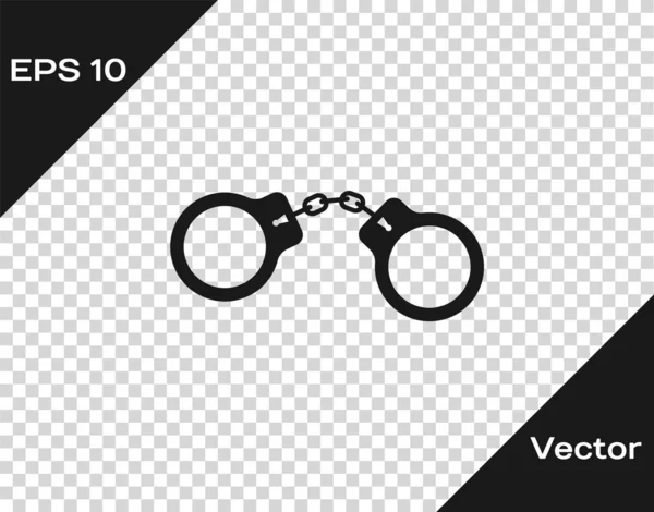 Şeffaf arka planda izole gri kelepçe simgesi. Vektör Illustration