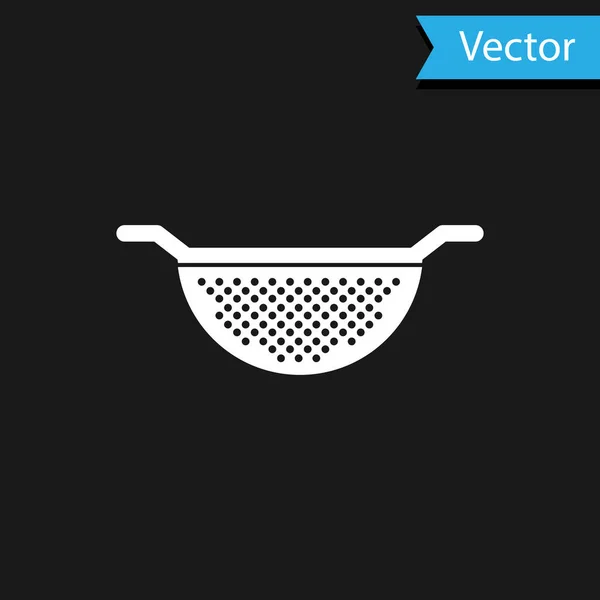 Иконка белого китченовского цвета выделена на чёрном фоне. Кухонная утварь. Прибор для столовых приборов. Векторная миграция — стоковый вектор