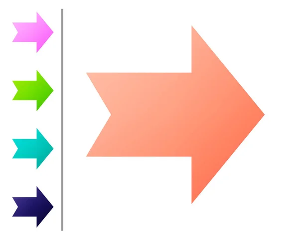 Icône flèche corail isolé sur fond blanc. Direction Arrowhead symbole. Panneau indicateur de navigation. Définir des icônes de couleur. Illustration vectorielle — Image vectorielle