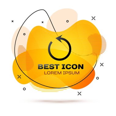 Siyah yenileme simgesi beyaz arka planda yalıtılmış. Sembolü yeniden yükleyin. Daire işaretinde döndürme oku. Sıvı renkli afiş. Vektör Illustration