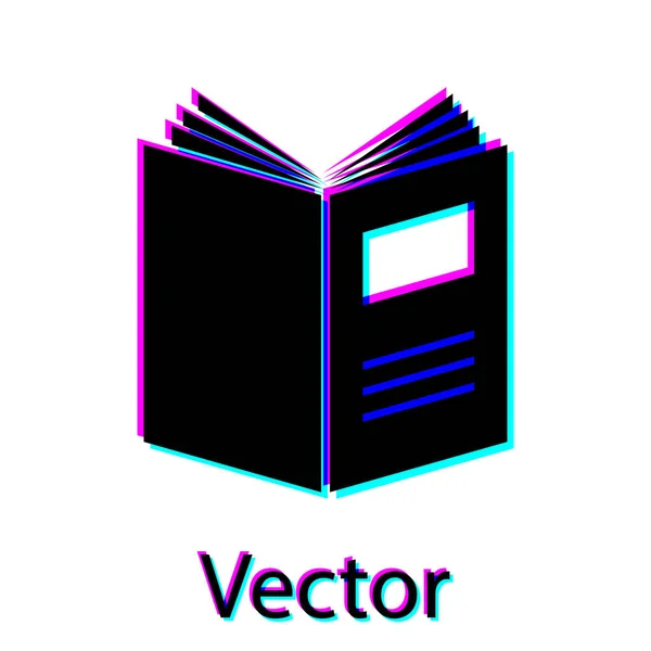 Black Icono de libro abierto aislado sobre fondo blanco. Ilustración vectorial — Vector de stock