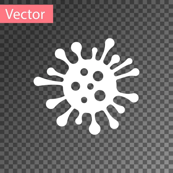 Ícone de bactéria branca isolado em fundo transparente. Bactérias e germes, causadores de doenças de microrganismos, câncer de células, micróbios, vírus, fungos. Ilustração vetorial — Vetor de Stock