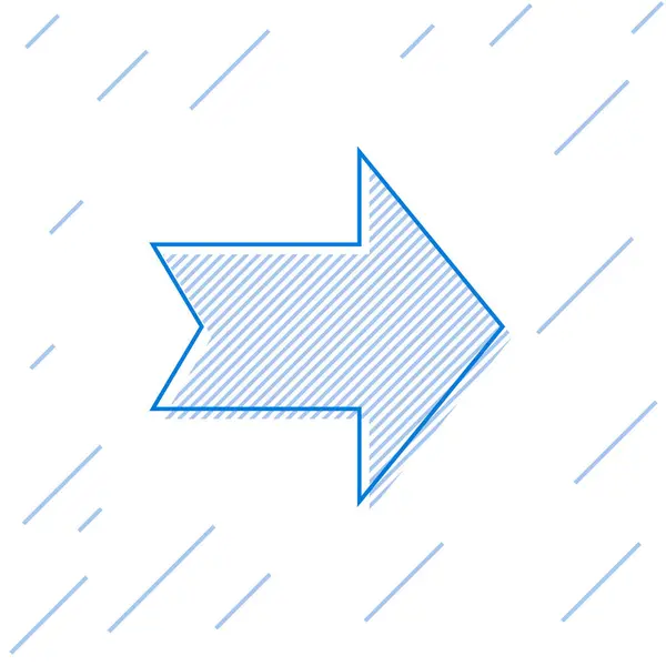 Ligne bleue Icône flèche isolée sur fond blanc. Direction Arrowhead symbole. Panneau indicateur de navigation. Illustration vectorielle — Image vectorielle