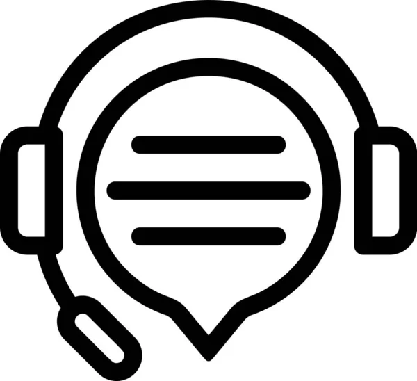 Headphones pretos com ícone de bate-papo de bolha de fala isolado no fundo branco. Suporte de atendimento ao cliente, hotline, call center, faq, manutenção. Ilustração vetorial — Vetor de Stock