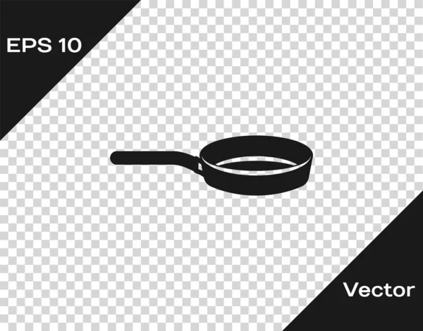 Icono de sartén gris aislado sobre fondo transparente. Símbolo de comida asada o frita. Ilustración vectorial — Vector de stock