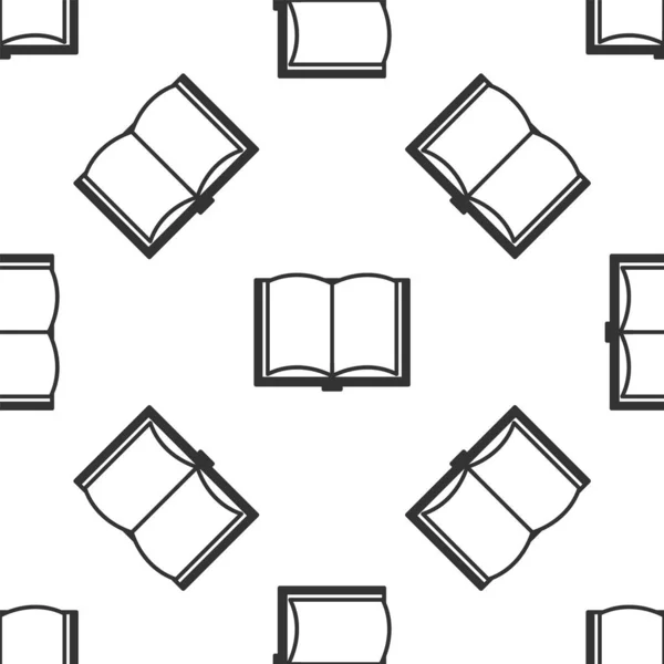 Grigio Open book icona isolato modello senza soluzione di continuità su sfondo bianco. Illustrazione vettoriale — Vettoriale Stock