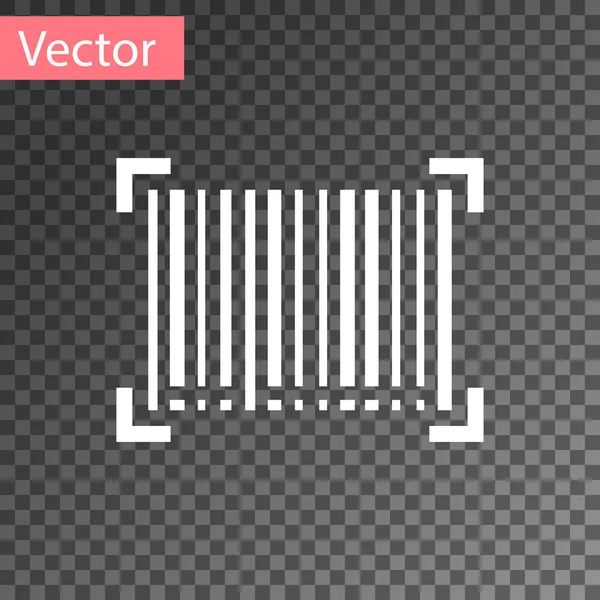 Weißes Barcode-Symbol isoliert auf transparentem Hintergrund. Vektorillustration — Stockvektor