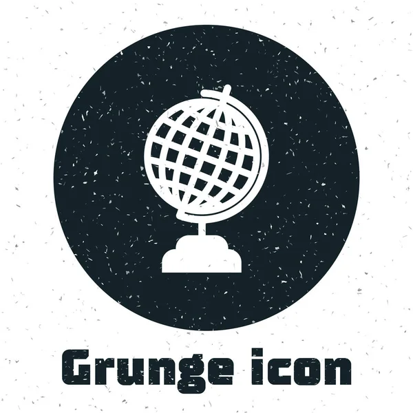Grunge ícone do globo terrestre isolado no fundo branco. Ilustração vetorial — Vetor de Stock