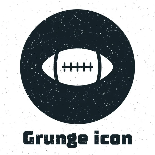 Grunge American Football ball icono aislado sobre fondo blanco. Ilustración vectorial — Vector de stock