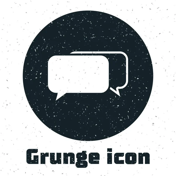 Icône Grunge Chat isolée sur fond blanc. Symbole des bulles vocales. Illustration vectorielle — Image vectorielle