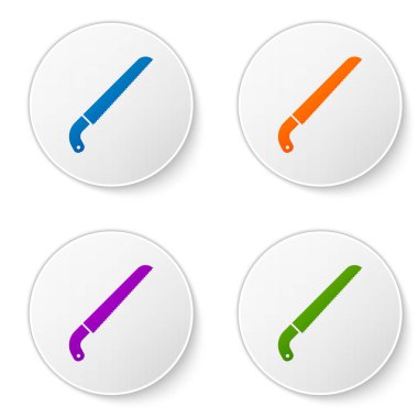 Color Garden beyaz arka planda izole simgesi gördüm. Simgeleri daire düğmelerine ayarlayın. Vektör İllüstrasyonu