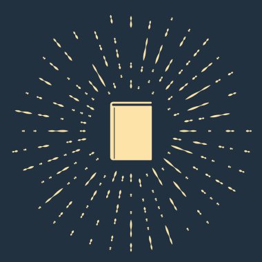 Bej Kitap simgesi koyu mavi arka plan üzerinde izole. Soyut daire rasgele nokta. Vektör İllüstrasyonu