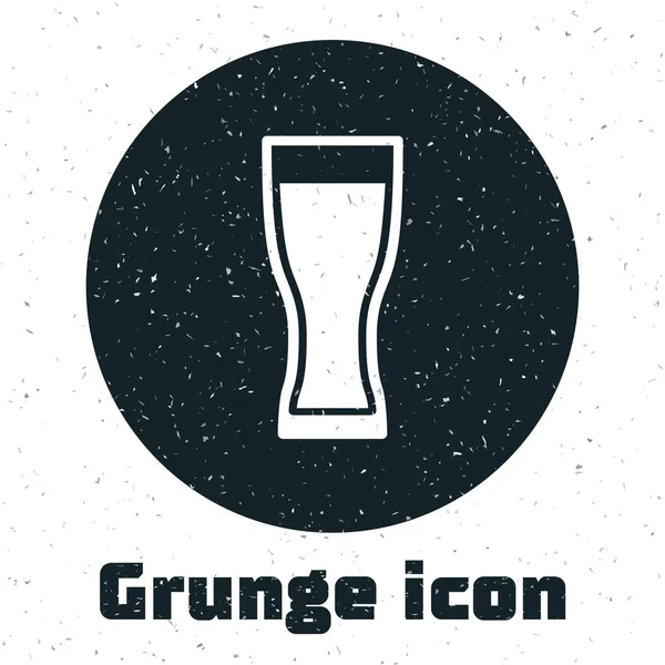 Grunge Vaso de cerveza icono aislado sobre fondo blanco. Ilustración vectorial — Vector de stock