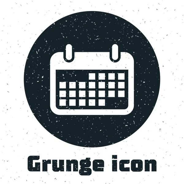 Grunge Calendar icon isolated on white background. Vector Illustration — Stock Vector