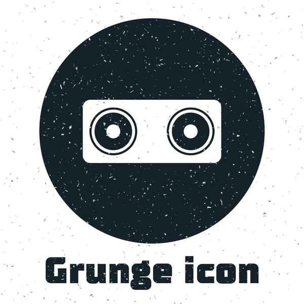 Значок колонки Grunge Stereo изолирован на белом фоне. Звуковые динамики. Музыкальный символ. Музыкальное оборудование для колонн. Векторная миграция — стоковый вектор