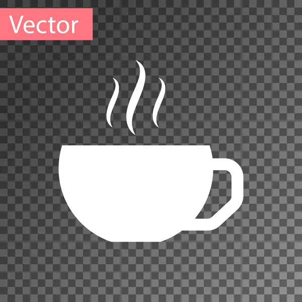 Tasse à café blanche icône plate isolée sur fond transparent. Une tasse de thé. Café chaud. Illustration vectorielle — Image vectorielle