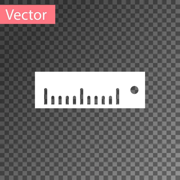 Weißes Linealsymbol isoliert auf transparentem Hintergrund. Geradliniges Symbol. Vektorillustration — Stockvektor