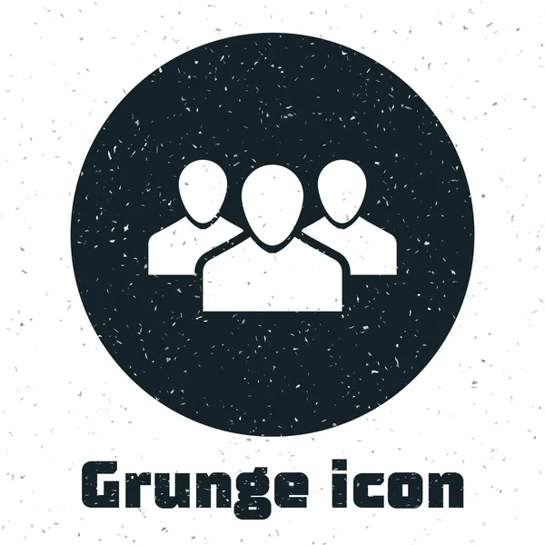 Grunge User Group Icon isoliert auf weißem Hintergrund. Gruppe von Menschen Symbol. Business-Avatar-Symbol - Benutzerprofil-Symbol. Vektorillustration — Stockvektor