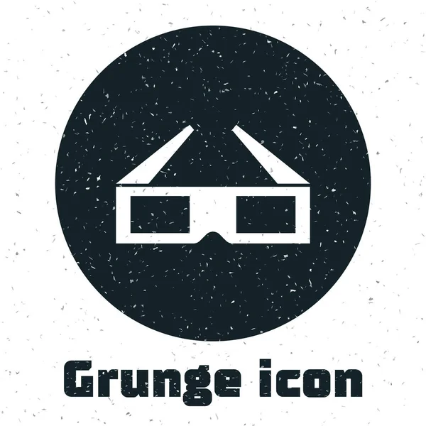 Grunge 3D Kinobrille Ikone isoliert auf weißem Hintergrund. Vektorillustration — Stockvektor