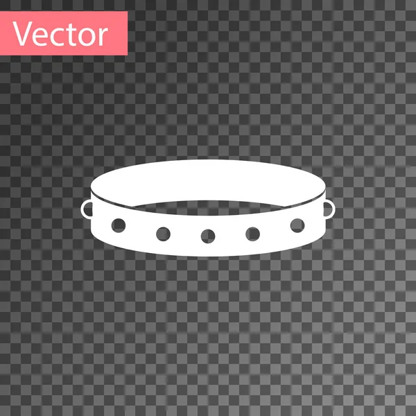 Vit läder fetisch krage med metall spikar på ytan ikonen isolerad på transparent bakgrund. Fetisch tillbehör. Sexleksak för män och kvinna. Vektor illustration — Stock vektor