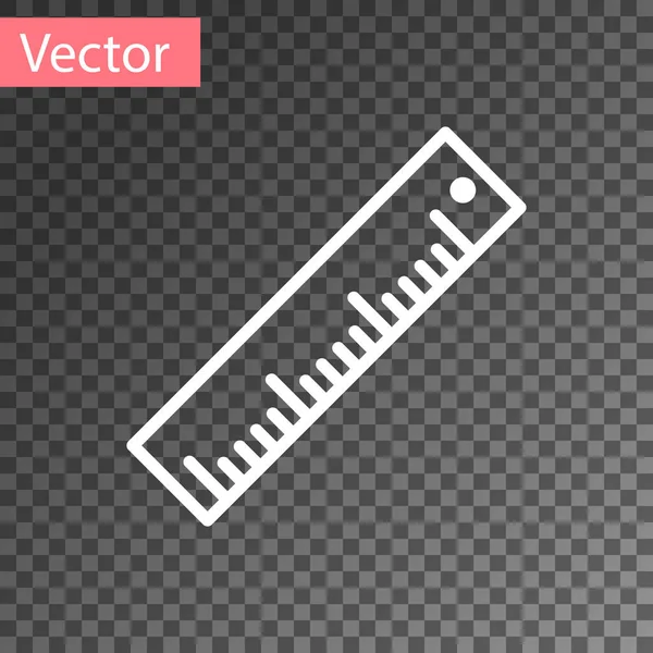 Icona White Ruler isolata su sfondo trasparente. Simbolo dritto. Illustrazione vettoriale — Vettoriale Stock