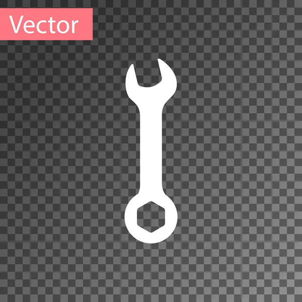 Weißes Schlüsselsymbol isoliert auf transparentem Hintergrund. Schlüsselreparaturwerkzeug. Service-Tool-Symbol. Vektorillustration — Stockvektor