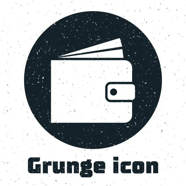 Grunge icône portefeuille isolé sur fond blanc. Illustration vectorielle — Image vectorielle