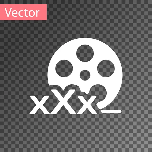 Hvid filmrulle med inskription XXX ikon isoleret på gennemsigtig baggrund. Aldersgrænse symbol. 18 plus indholdsfortegnelse. Voksenkanal. Illustration af vektor – Stock-vektor