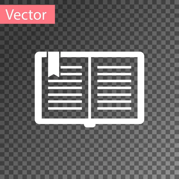 White Open bok ikon isolerad på transparent bakgrund. Vektor Illustration — Stock vektor