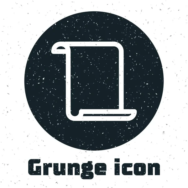 Grunge papír lapozzunk ikon izolált fehér háttér. Vászon görgetőjele. Vektoros illusztráció — Stock Vector