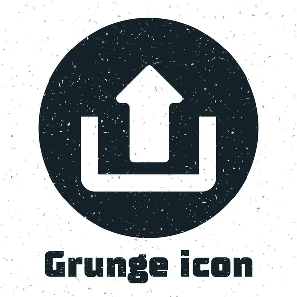 Grunge Subir icono aislado sobre fondo blanco. Flecha arriba. Ilustración vectorial — Vector de stock