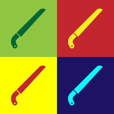 Color Garden, renk arka planında izole edilmiş simgeyi gördü. Vektör İllüstrasyonu